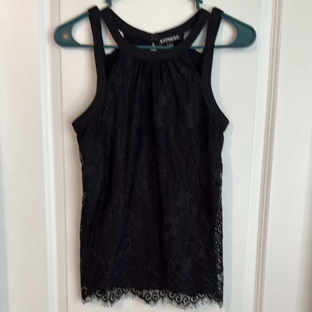 Express Black Camisole with Intricate Lace